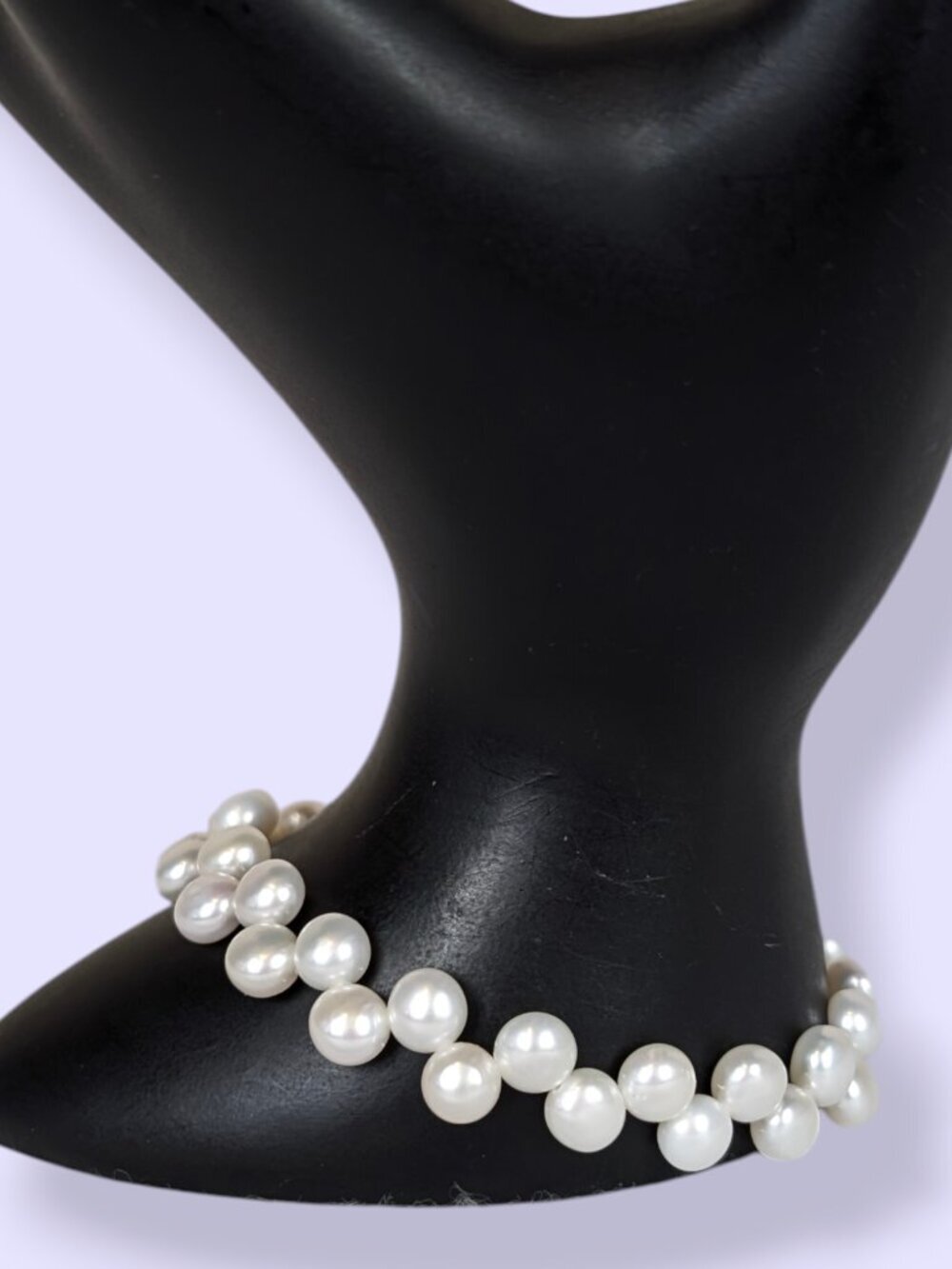 Dainty White Button Pearl Zigzag Bracelet